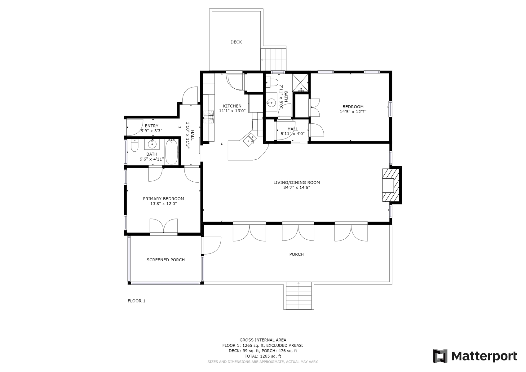 Floor Plan for *WALK TO TOWN* Cozy Harris Lakeside Cottage